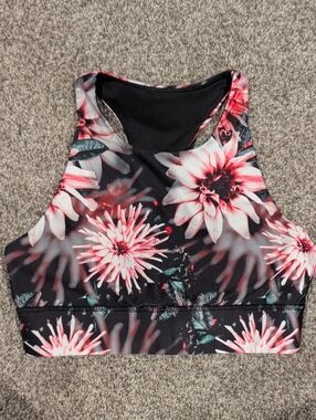 Kyodan Pink/Black Blooming Beauty Floral High Neck Sports (#B1012)